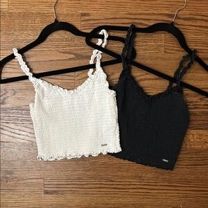 Hollister Black and White Tank Tops (sold together)
